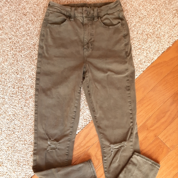 American Eagle Distressed Curvy Super Hi Rise Jegging Jeans size 4 - Picture 6 of 16
